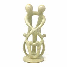 Load image into Gallery viewer, Natural 8-inch Tall Soapstone Family Sculpture - 2 Parents 4 Children - Smolart