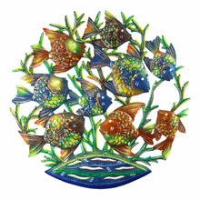Load image into Gallery viewer, 24-Inch Painted School of Fish Metal Wall Art - Croix des Bouquets