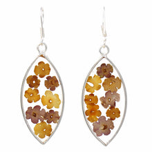 Load image into Gallery viewer, Flowers in Resin Ellipse Earrings