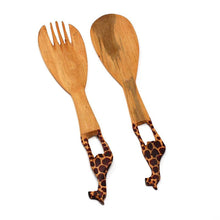Load image into Gallery viewer, Giraffe Salad Serving Set