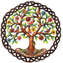 Load image into Gallery viewer, Rooted Tree of Life in Circle Haitian Metal Drum Wall Art