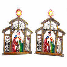 Load image into Gallery viewer, Haitian Metal Drum Tabletop Nativity with Barn Animals