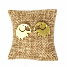 Load image into Gallery viewer, Elephant Brass Stud Earrings
