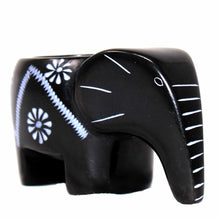 Load image into Gallery viewer, Elephant Soapstone Tea Light - Black Finish with Etch Design