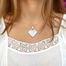 Load image into Gallery viewer, Corazon Blanco White Heart Pendant with Chain