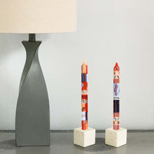 Load image into Gallery viewer, Hand Painted Candles in Uzushi Design (pair of tapers) - Nobunto