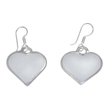 Load image into Gallery viewer, Mother of Pearl Heart Dangle Earrings