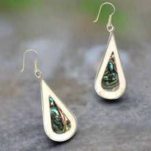 Load image into Gallery viewer, Teardrop Abalone and Mother of Pearl Drop Earrings