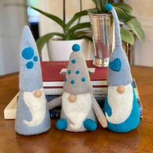 Load image into Gallery viewer, Winter Blues Felt Gnomes Trio, Set of 3