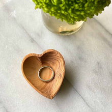 Load image into Gallery viewer, Petite Olive Wood Heart Trinket Bowls - Set of 2