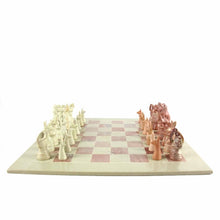 Load image into Gallery viewer, Hand Carved Soapstone Animal Chess Set - 15" Board - Smolart