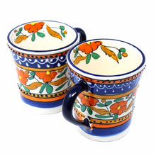 Load image into Gallery viewer, Flared Coffee Mugs - Orange and Blue, Set of Two - Encantada
