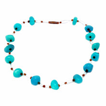 Load image into Gallery viewer, Floating Stone & Maasai Bead Necklace, Turquoise