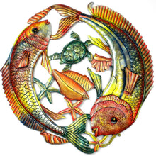 Load image into Gallery viewer, 24 inch Painted Two Fish Jumping - Croix des Bouquets
