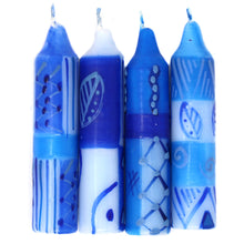 Load image into Gallery viewer, Hand-Painted 4" Dinner or Shabbat Candles, Set of 4 (Feruzi Design)