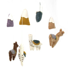 Load image into Gallery viewer, Hand Crafted Felt Little Llamas Mobile