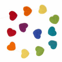 Load image into Gallery viewer, Hand Crafted Felt from Nepal: Hearts Garland, Multicolored