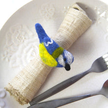 Load image into Gallery viewer, Napkin Rings, Set of 4 Birds - Yellow/Blue