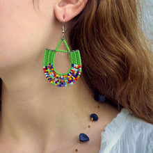 Load image into Gallery viewer, Maasai Bead Basket Dangle Earrings