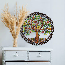 Load image into Gallery viewer, Rooted Tree of Life in Circle Haitian Metal Drum Wall Art
