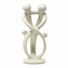 Load image into Gallery viewer, Natural 8-inch Tall Soapstone Family Sculpture - 2 Parents 2 Children - Smolart