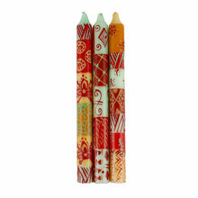 Load image into Gallery viewer, Hand Painted Candles in Owoduni Design (three tapers) - Nobunto