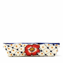 Load image into Gallery viewer, Handmade Pottery 9" Divided Platter, Dots & Flowers - Encantada