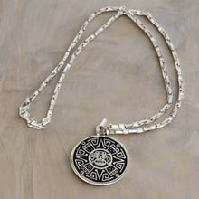 Load image into Gallery viewer, Alpaca Silver Aztec Face Pendant with Chain