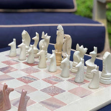 Load image into Gallery viewer, Hand Carved Soapstone Animal Chess Set - 15" Board - Smolart