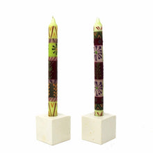Load image into Gallery viewer, Hand Painted Candles in Kileo Design (pair of tapers) - Nobunto