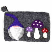 Load image into Gallery viewer, Hand Crafted Felt: Gnome and Mushroom Pouch
