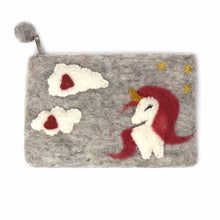 Load image into Gallery viewer, Hand Crafted Felt Unicorn Pouch