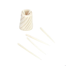 Load image into Gallery viewer, Hand-caved Cocktail Picks & Jar in Natural Bone