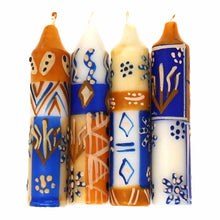 Load image into Gallery viewer, Hand-Painted 4" Dinner or Shabbat Candles, Set of 4 (Durra Design)