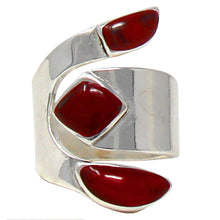 Load image into Gallery viewer, Wide Red Jasper and Silver Ring - Size 8
