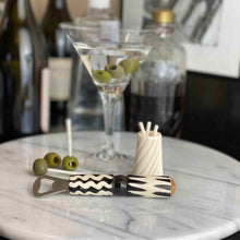 Load image into Gallery viewer, Hand-caved Cocktail Picks & Jar in Natural Bone