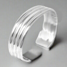 Load image into Gallery viewer, Alpaca Silver Overlay Cuff Bracelet - Four Bar Design