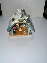 Load image into Gallery viewer, Handcrafted Ceramic Nativity Ornament (Blue Winter Roof)
