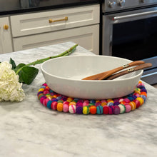 Load image into Gallery viewer, Felt Casserole Trivet, Rainbow Tie Dye
