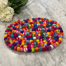 Load image into Gallery viewer, Felt Casserole Trivet, Rainbow Tie Dye
