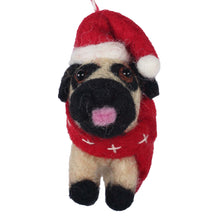 Load image into Gallery viewer, Big Dog Pug Felt Christmas Ornament
