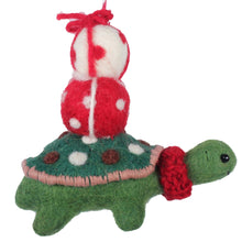 Load image into Gallery viewer, Pressie Tortoise Felt Christmas Ornament
