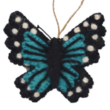 Load image into Gallery viewer, Butterfly Felt Ornament, Turquoise
