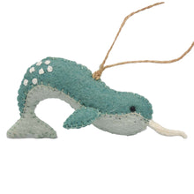 Load image into Gallery viewer, Narwal Ornament Felt Ornament

