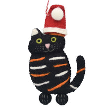 Load image into Gallery viewer, Black Calico Cat Felt Ornament
