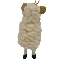 Load image into Gallery viewer, Candy Cane Sheep Felt Ornament
