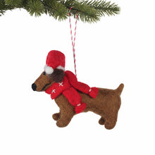 Load image into Gallery viewer, Big Dog Daschund Felt Christmas Ornament
