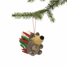 Load image into Gallery viewer, Christmas Hedgehog Felt Ornament
