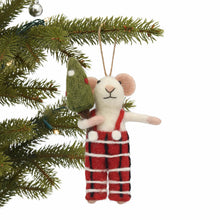 Load image into Gallery viewer, Tommy Tartan Mouse Felt Ornament
