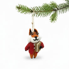 Load image into Gallery viewer, Foxy Scholar Felt Ornament
